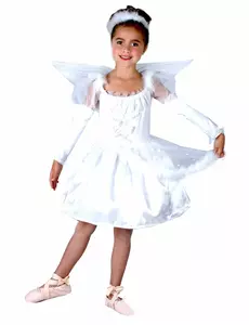 Ängelmaskeraddräkt för flicka, Storlek: 4-6 år (110-120 cm)