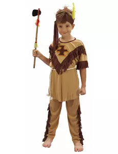 Indiansk maskeraddräkt pojke, Storlek: 4-6 år (110-120 cm)