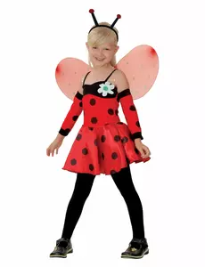 Maskeraddräkt nyckelpiga flicka, Storlek: 4-6 år (110-120 cm)