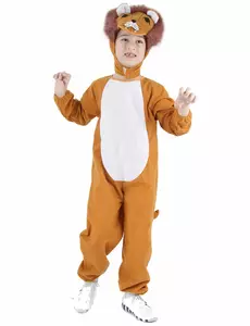 Brunvit lejonmaskeraddräkt för barn, Storlek: 4-6 år (110-120 cm)