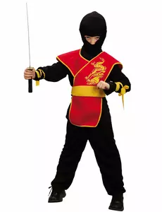Ninjamaseraddräkt tunika pojke, Storlek: 4-6 år (110-120 cm)