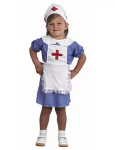Blå sjuksköterskemaskeraddräkt flicka, Storlek: 3-4 år (92-104 cm)