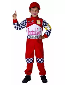 Racerförare-maskeraddräkt barn, Storlek: 4-6 år (110-120 cm)