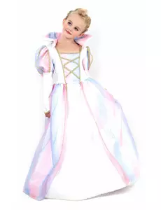 Mångfärgad prinsessmaskeraddräkt flicka, Storlek: 4-6 år (110-120 cm)