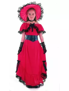 Röd Scarlett-maskeraddräkt flicka, Storlek: 4-6 år (110-120 cm)