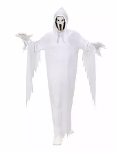Skrämmande spökmaskeraddräkt barn Halloween, Storlek: 5-7 år (128 cm)