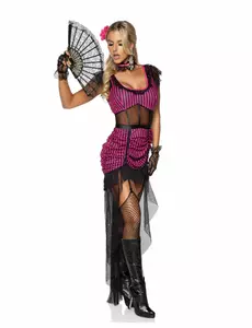 Maskeraddräkt sexig saloonflicka för dam, Storlek: Large (44-46)