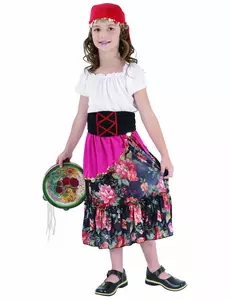 Zigenerska maskeraddräkt barn, Storlek: 4-6 år (110-120 cm)