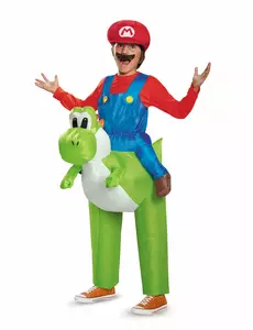Uppblåsbar Mario på Yoshi-maskeraddräkt Nintendo® barn