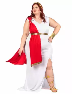 Romersk gudinnemaskeraddräkt i plus size med drapering för dam