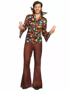 Hippiemaskeraddräkt herr, Storlek: Medium