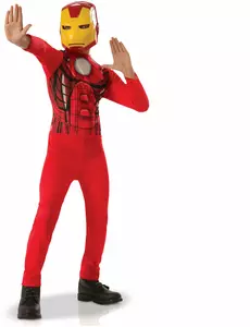 Klassisk Iron Man™-maskeraddräkt pojke, Storlek: 7-8 år (122 till 128 cm)