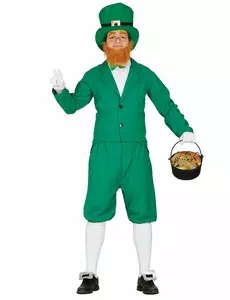 Grön leprechaun-maskeraddräkt herr, Storlek: Medium (48-50)