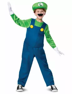 Luigi™ Deluxe maskeraddräkt barn, Storlek: 5-6 år (109 - 126 cm)