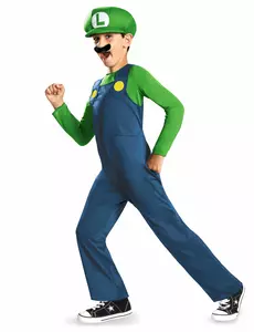 Luigi™ maskeraddräkt för barn, Storlek: 5-6 år (109 - 126 cm)