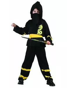 Maskeraddräkt ninja med gul pojke, Storlek: 4-6 år (110-120 cm)