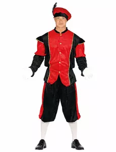 Röd Père fouettard-maskeraddräkt vuxen, Storlek: Medium (48-50)