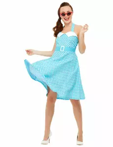 Blå retro pinup-maskeraddräkt dam