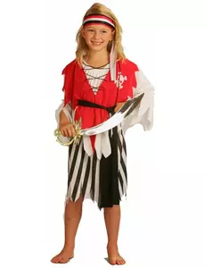 Piratmaskeraddräkt för flicka, Storlek: 4-6 år (110-120 cm)