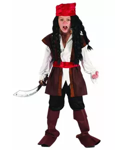 Piratmaskeraddräkt för pojke med bandana, Storlek: 4-6 år (110-120 cm)