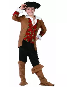 Piratmaskeraddräkt pojke brun och svart, Storlek: 4-6 år(110-120 cm)