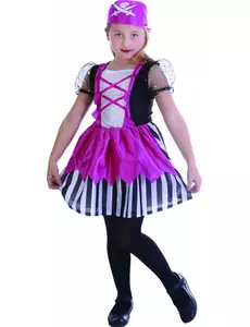 Maskeraddräkt piratklänning rosa flicka, Storlek: 4-6 år (110-120 cm)