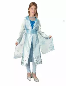 Blå prinsessmaskeraddräkt från fjärran norr för flickor, Storlek: 3-4 år (92-104 cm)