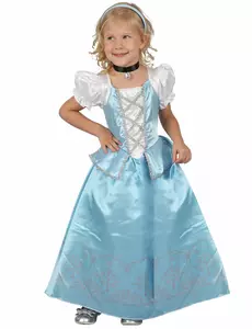 Blåvit prinsessmaskeraddräkt flicka, Storlek: 3-4 år (92-104 cm)