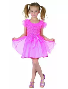 Rosa paljettprydd prinsessmaskeraddräkt flicka, Storlek: 4-6 år (110-120 cm)