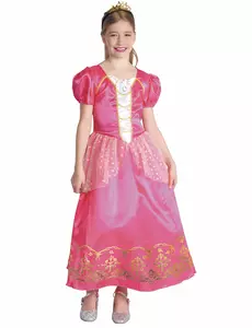 Rosa prinsessmaskeraddräkt barn, Storlek: 3-4 år (92-104 cm)