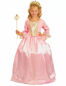 Lyxig rosa prinsessmaskeraddräkt flicka, Storlek: 4-6 år (110-120 cm)