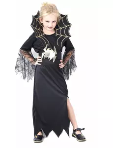 Gyllene spindelhäxmaskeraddräkt flicka Halloween, Storlek: 4-6 år (110-120 cm)
