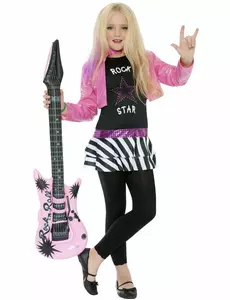 Rockstjärnemaskeraddräkt flicka, Storlek: 7-9 år (130/143 cm)
