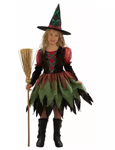 Maskeraddräkt skogshäxa flicka Halloween, Storlek: 4-6 år (110-120 cm)
