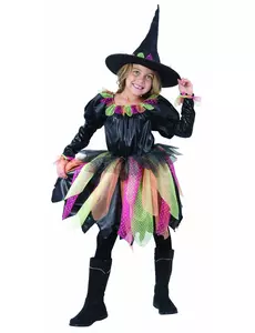Häxmaskeraddräkt barn Halloween, Storlek: 4-6 år (110-120 cm)
