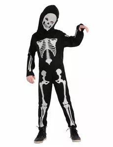 Artikulerad skelettmaskeraddräkt barn, Storlek: 3-4 år (92-104 cm)