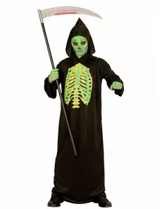 Uppsprättad skelettmaskeraddräkt för barn Halloween, Storlek: 5-7 år (128 cm)