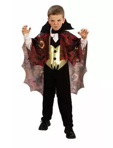 Vampyrmaskeraddräkt pojke gul och röd Halloween