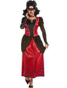 Gotisk maskerad vampyrmaskeraddräkt dam, Storlek: Large