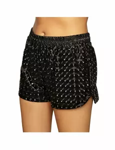 Glansiga svarta sportshorts dam