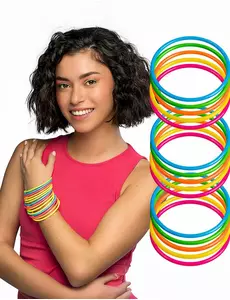 15 fluorescerande flerfärgade armband