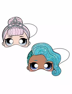 6 kartongmasker LOL™ 19 x 17,5 cm