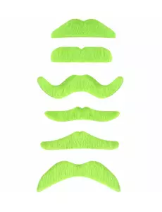 1 Fluorescerande grön mustasch vuxen