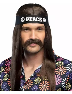 Svart Peace-pannband vuxen