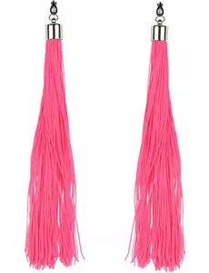 Fluorescerande rosa fransörhängen vuxen