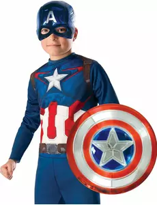 Metalliserad plastsköld Captain America™ 30 cm för barn