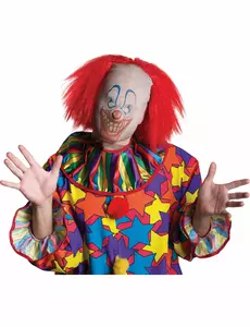 Clownhuva med hår vuxen Halloween