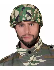 Militärhjälm med kamouflageprint vuxen