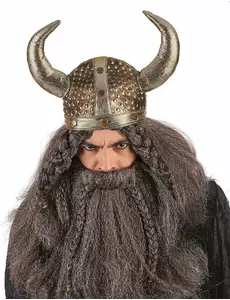 Mjuk metallicfärgad vikingahjälm vuxen