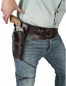 Svart eller brun cowboybälte med hölster vuxen